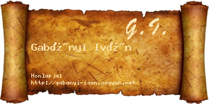 Gabányi Iván névjegykártya
