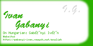 ivan gabanyi business card